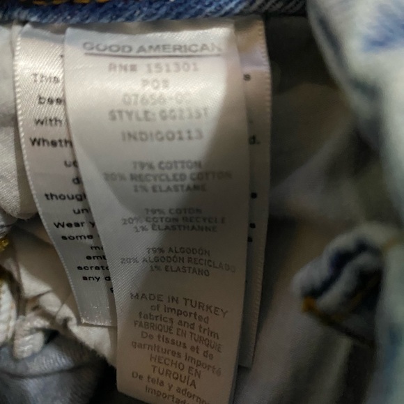 Good American Mom Jeans distressed raw hem medium light wash size 4/27 - Picture 8 of 8